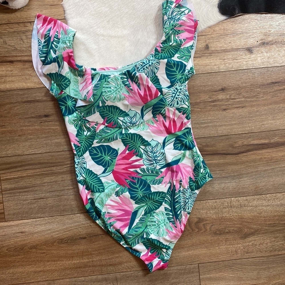 Matilda Jane Palm Tree Paradise Ruffle Swimsuit - Picture 2 of 9